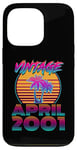 Coque pour iPhone 13 Pro 24 Years Old Retro Vintage Funny April 2001 24th Birthday