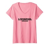 Womens Liverpool England Vintage Liverpool V-Neck T-Shirt