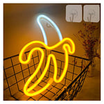 ENUOLI Banana Neon Signs LED Neon Lights Art Lights Wall Decorative Lights Battery/USB Operated Neon Lights for Walls Neon Light Signs for Kids Bedroom Birthday Party Bar Wedding Decor (Warm Yellow)