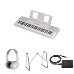 Yamaha EZ-310 Portable Keyboard for Beginners bundled with HPH-100 Headphones, L-2C Keyboard Stand, and sustain Pedal