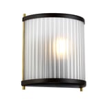 Corona Flush 1 Light Wall Light Museum Bronze Frosted Glass