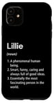 Coque pour iPhone 11 Lillie Définition du nom Dictionnaire amusant