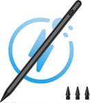 Stylet Tactile 5ème Génération Pour Apple Pen 2018 A 2023 Stylet Ipad Avec Rejection De La Paume Stylo Ipad Avec Fonction De Détection D'inclinaison(Black)