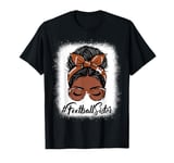 Football sister messy bun black women T-Shirt