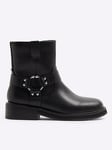 River Island Biker Boot - Black, Black, Size 3, Women