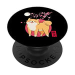 Akita Shiba Inu Dog of Japan Cherry Blossom Moon Kanji PopSockets Swappable PopGrip