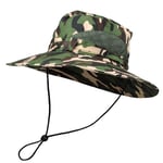 TOUTACOO, Chapeau de Soleil Camouflage à Large Bord, Homme, Femme, Anti-UV, réglable, Pliable, Chapeau de Brousse, Jungle, Safari, Motif Militaire (01-Camouflage Armée Sable/Vert)