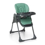 Foppapedretti Chaise haute Gourmand, enfant de 6 mois à 3 ans (jusqu'à 15 Kg), légère et compacte, rembourrage amovible et lavable, pliable multiposition, panier porte-objets, vert