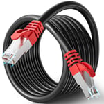 Cable Ethernet 15m, Cat 7 Cable Rj45 Haut Débit 15 Mètres Long 10Gbps Câble Réseau Blindé SFTP Câble Ethernet LAN Gigabit Noir Cable Internet pour Routeur Modem Switch