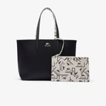 Lacoste Sac cabas Anna réversible avec pochette Taille Taille unique Signature Rl Noir Farine