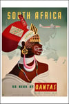 AIRLINES QANTAS AFRIQUE du SUD - POSTER HQ 40x60cm d'une AFFICHE VINTAGE