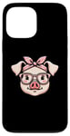 iPhone 13 Pro Max Pig Pink Bandana Glasses Case