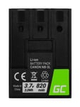 Green Cell® NB-3L NB3L Batterie pour Appareil Photo Canon Canon PowerShot SD550 SD10 SD100 SD110 SD20 SD500 Digital IXUS IXY Full Decoded (Li-ION Cells 820mAh 3.7V)