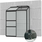 Serre De Jardin En Polycarbonate 4 Mm Et Aluminium Noir Avec Embase Ida 68.8 X 130.60 X 182.30 Cm