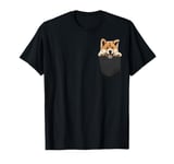 Funny Akita Puppy Dog In Pocket Cute Pet Lover T-Shirt