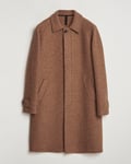 Harris Wharf London Boiled Wool Raglan Coat Caramel Melange