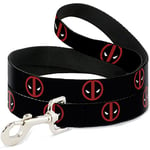 Buckle Down "Univers Marvel Dead Pool Logo Noir/Rouge/Blanc Dog Leash, 4 '