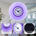 (purple) 6 Colors Mini Cute Bathroom Kitchen Mirror Suction Wall Clock