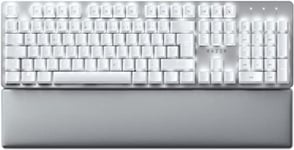 Razer Pro Type Ultra - Wireless Mechanical Keyboard for Maximum Productivity (Yellow Silent & Linear Switches, Faux Leather Overlay, Multi-Device Dongle, Bluetooth) QWERTZ DE Layout | White