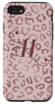 iPhone SE (2020) / 7 / 8 Letter H Initial Leopard Rose Pink Cheetah Monogram Case