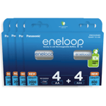 40x Panasonic Eneloop Mix 4xAA 2000mAh + 4xAAA 800mAh Rechargeable Batteries