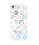 Coque Iphone 7 PLUS Iphone 8 PLUS Marbre pastel geometrique rose blanc