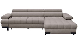 Canapé d'angle convertible 4 places SELVA coloris taupe