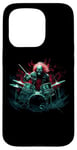 iPhone 15 Pro Skeleton Drummer Guy Rock And Roll Band Rock On Drum Kit Case