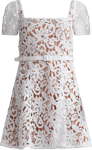 Floral Lace Mini Dress - White