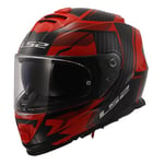 LS2, Casque Moto Intégral Storm II Tracker Gloss Black Red, L