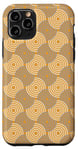 Coque pour iPhone 11 Pro Beige Brown Cream Circle Ring Discs Curve Zen Art Pattern