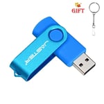 JASTER-Clé USB 2.0 rotative en plastique,clé gratuite JOColorful,clé USB,64 Go,32 Go,16 Go,128 Go,cadeau créatif - Type Blue-64 GO