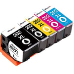 YINGCOLOR 202XL Ink Cartridges Replacement for Epson 202XL 202 XL Compatible for Epson Expression Premium XP-6100 XP-6105 XP-6000 XP-6005 XP-6001 Printer (5 PACK)