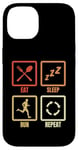 Coque pour iPhone 14 Manger Dormir Courir Répéter Amoureux de la course à pied