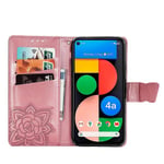 Yhteensopiva Google Pixel 4a 5g -lompakkokotelon Butterfly-kohokuvioidun Pu-nahkaisen kickstand-korttipaikan kanssa Flip Folio Cover