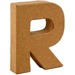 Country Love Crafts 3D Letter R Papier Mache, Beige, 4-inch/ 10cm