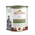 Almo Nature HFC Natural - Nourriture humide pour chiens avec Boeuf avec Pommes de Terre et Petit Pois à l'origine propres à la consommation humaine et désormais utilisée pour la préparation des aliments pour chiens.