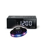 RADIO REVEIL BLUETOOTH M-172-BT - Afficheur blanc extra large - Radio PLL FM - Double alarme - NFC, Jeu de lumière OVNI LED