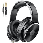 OneOdio Casque Audio Filaire pour Guitare, Piano avec Micro, Confort Léger avec Port de Partage, Audio Hi-FI et Hi-Res, Circum- Auriculaire pour Téléphone, PC, Clavier, Studio, DJ, Noir