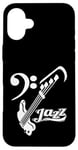 Coque pour iPhone 16 Plus Guitare basse Jazz Musicien