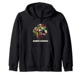 Skibidi Rizzmas Bruh Sigma Elf Gnome Merry Christmas X-Mas Zip Hoodie