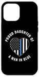 iPhone 12 Pro Max Blue Line Flag Themed Patriotic Proud Dad Father of Police Case