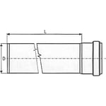 ACO 110 x 1000 mm rustfrit afløbsrør med muffe, AISI 304