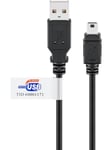 Pro USB 2.0 Hi-Speed cable with USB certificate Musta