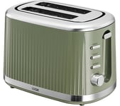 LOGIK L02PTG23 2-Slice Toaster - Green, Black,Silver/Grey