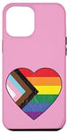 Coque pour iPhone 15 Plus Progress Pride Drapeau arc-en-ciel en forme de cœur Rose