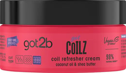 Got2b, Vegan, Curl and Coil Refresher Hair Cream, Infused with Coconut Oil, Cas