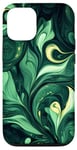 iPhone 14 Aesthetic Green Nature Plants Swirling Pattern Case