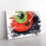 Big Box Art Turntable Record Vinyl V3 Canvas Wall Art Print Ready to Hang Picture, 76 x 50 cm (30 x 20 Inch), Multi-Coloured