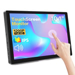 Kenowa 10.1" Portable Monitor TouchScreen Full HD 1920x1200P IPS Screen Touch Monitor with HDMI USB-C for Raspberry pi PC Computer Laptop Xbox PS4,Small External Display,Built in speakers